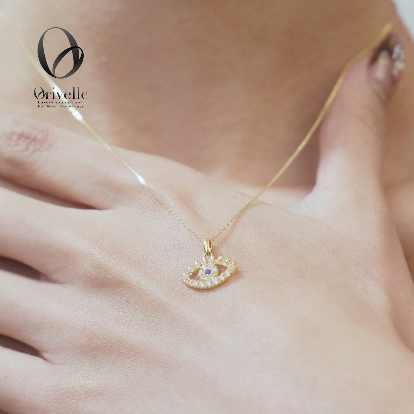 Orivelle 18K Real Gold Evil Eye Pendant β 0.5g | Pawnable, Hypoallergenic, Fade-Free, Trendy Everyday Fine Jewelry