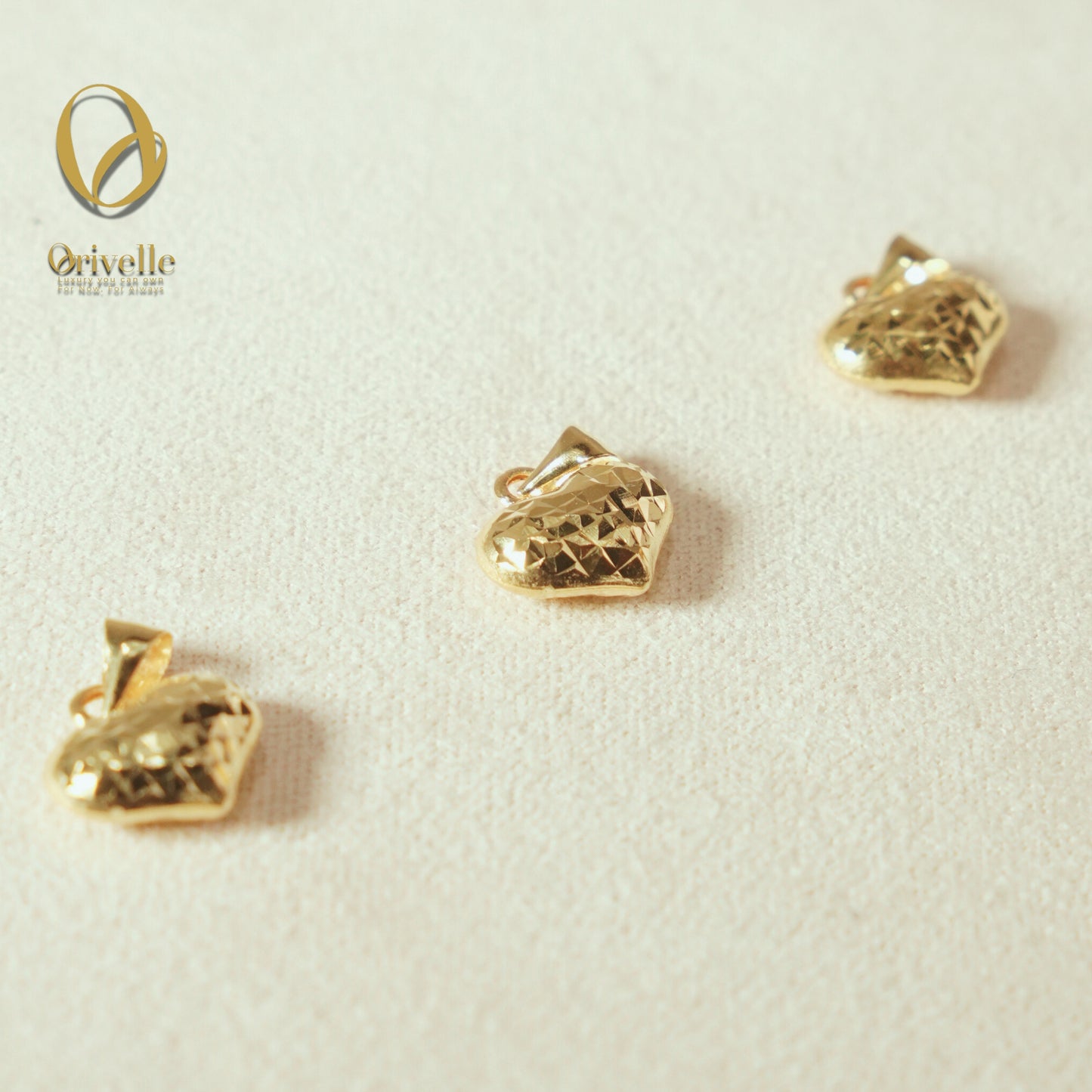 Orivelle 18K Real Gold 3D Heart Pendant β 0.5g | Solid, Not Flat | Pawnable, Hypoallergenic, Fade-Free Fine Jewelry