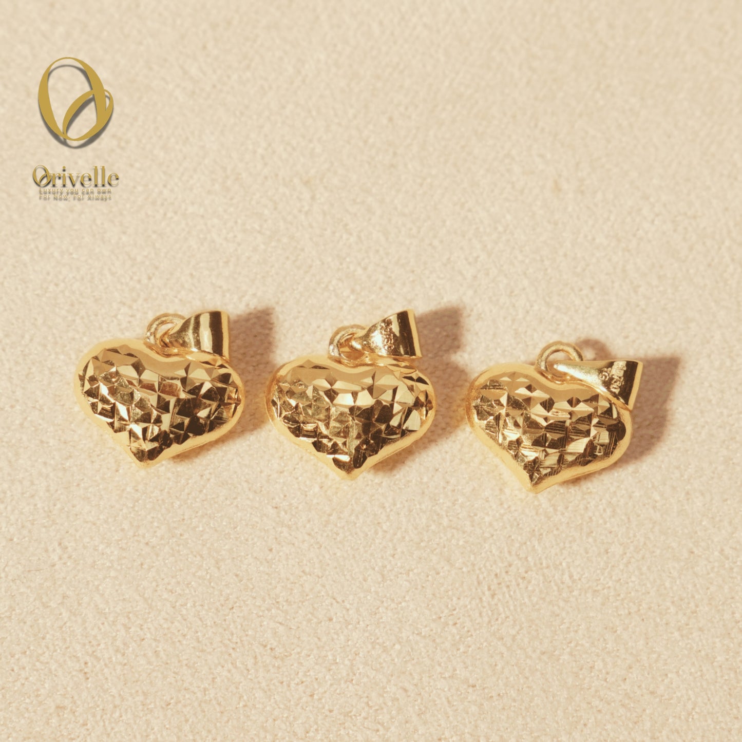 Orivelle 18K Real Gold 3D Heart Pendant β 0.5g | Solid, Not Flat | Pawnable, Hypoallergenic, Fade-Free Fine Jewelry