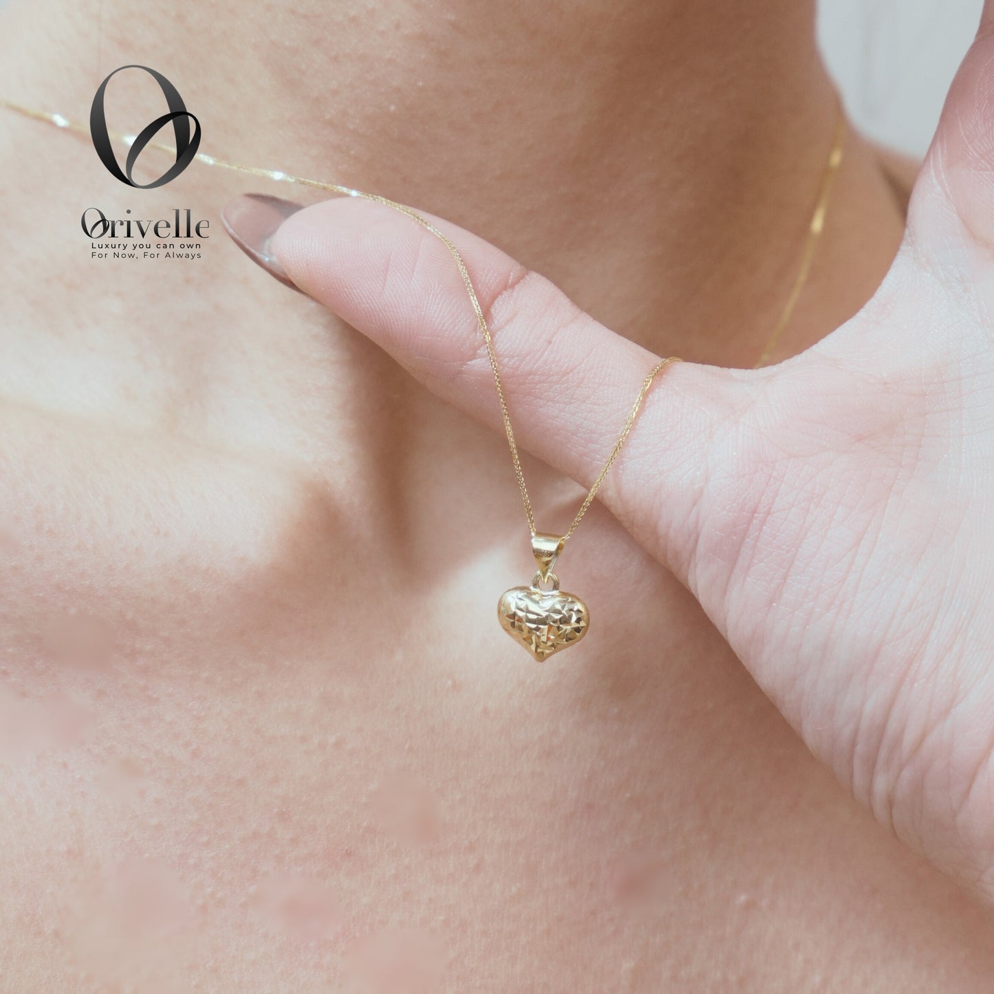 Orivelle 18K Real Gold 3D Heart Pendant β 0.5g | Solid, Not Flat | Pawnable, Hypoallergenic, Fade-Free Fine Jewelry