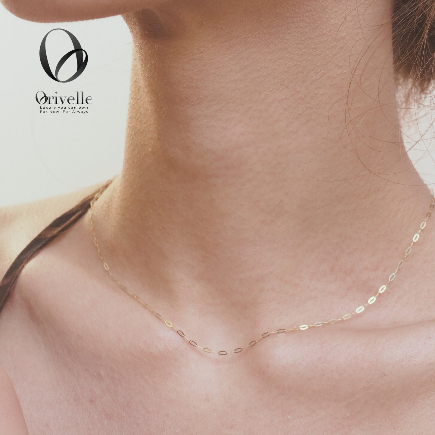 Orivelle 18K Real Gold Paperclip Chain Necklace β 0.6g | Pawnable, Hypoallergenic, Fade-Free, Trendy Everyday Fine Jewelry