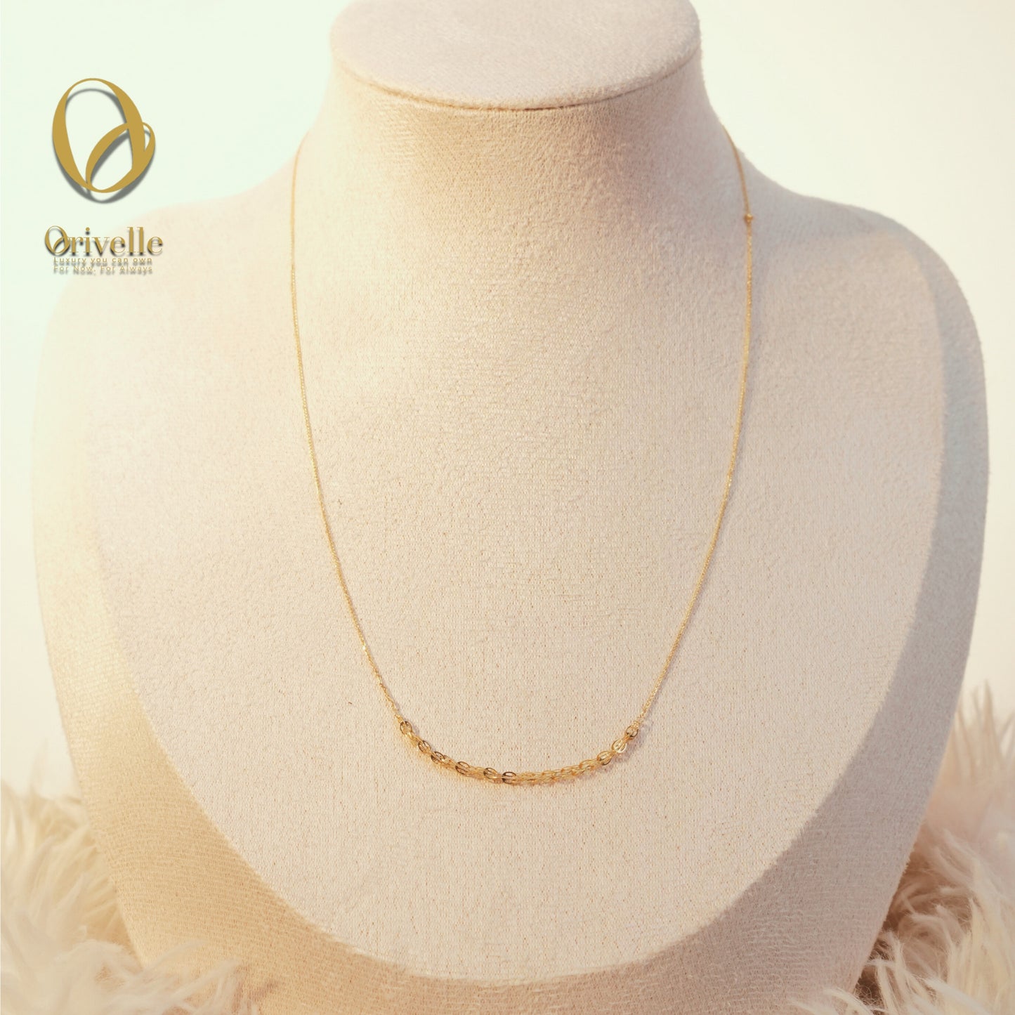 Orivelle 18K Real Gold Palay Necklace (Damascus Inspired) โ 0.6g | Pawnable, Hypoallergenic, Fade-Free, Lightweight Fine Jewelry