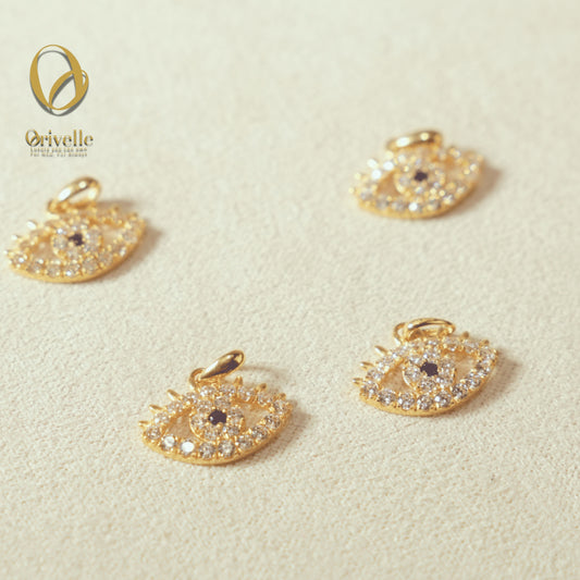 Orivelle 18K Real Gold Evil Eye Pendant – 0.5g | Pawnable, Hypoallergenic, Fade-Free, Trendy Everyday Fine Jewelry