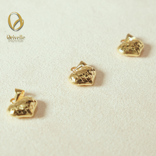 Orivelle 18K Real Gold 3D Heart Pendant – 0.5g | Solid, Not Flat | Pawnable, Hypoallergenic, Fade-Free Fine Jewelry