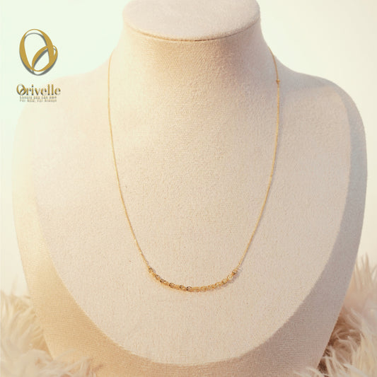 Orivelle 18K Real Gold Palay Necklace (Damascus Inspired) – 0.6g | Pawnable, Hypoallergenic, Fade-Free, Lightweight Fine Jewelry